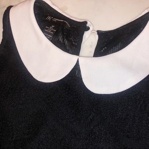 INC black lace blouse with white collar size 4P